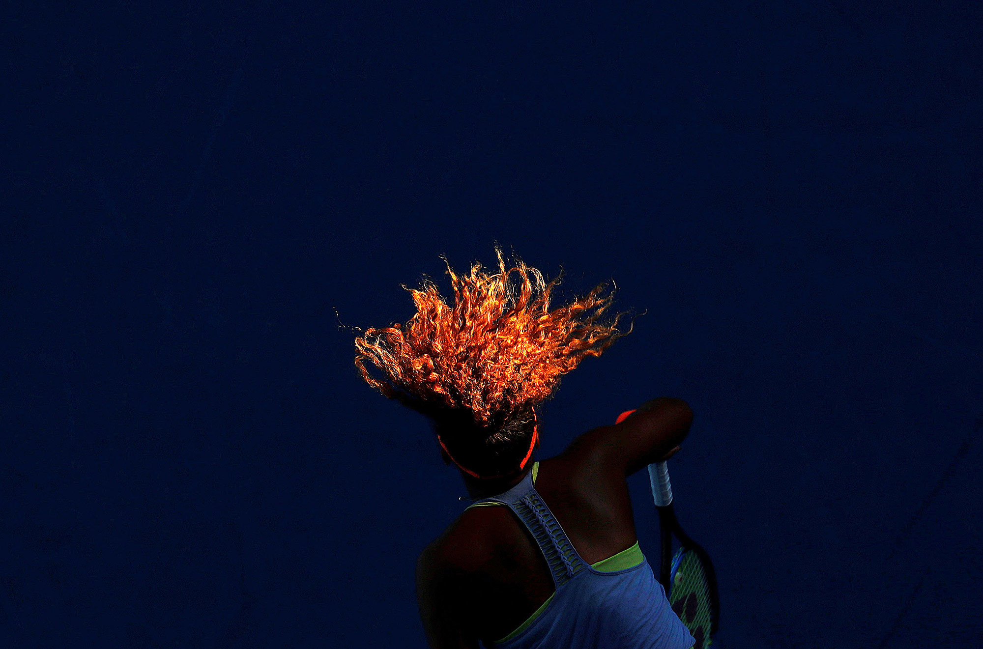 Sport, singole. Naomi Osaka durante una partita contro Simona Halep al torneo degli Australian open a Melbourne. - (David Gray, Reuters)