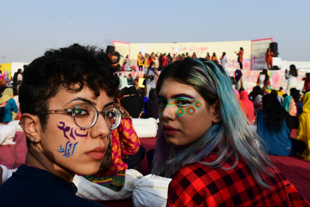 Karachi, Pakistan, 8 marzo 2022. Una manifestazione per la giornata internazionale della donna. - Asif Hassan, Afp