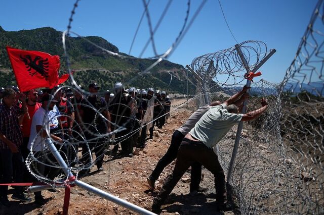 Albanian protesters tear down development site fences amid anger over coastal projects